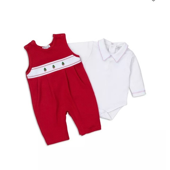 Red and White Kids Romper Set